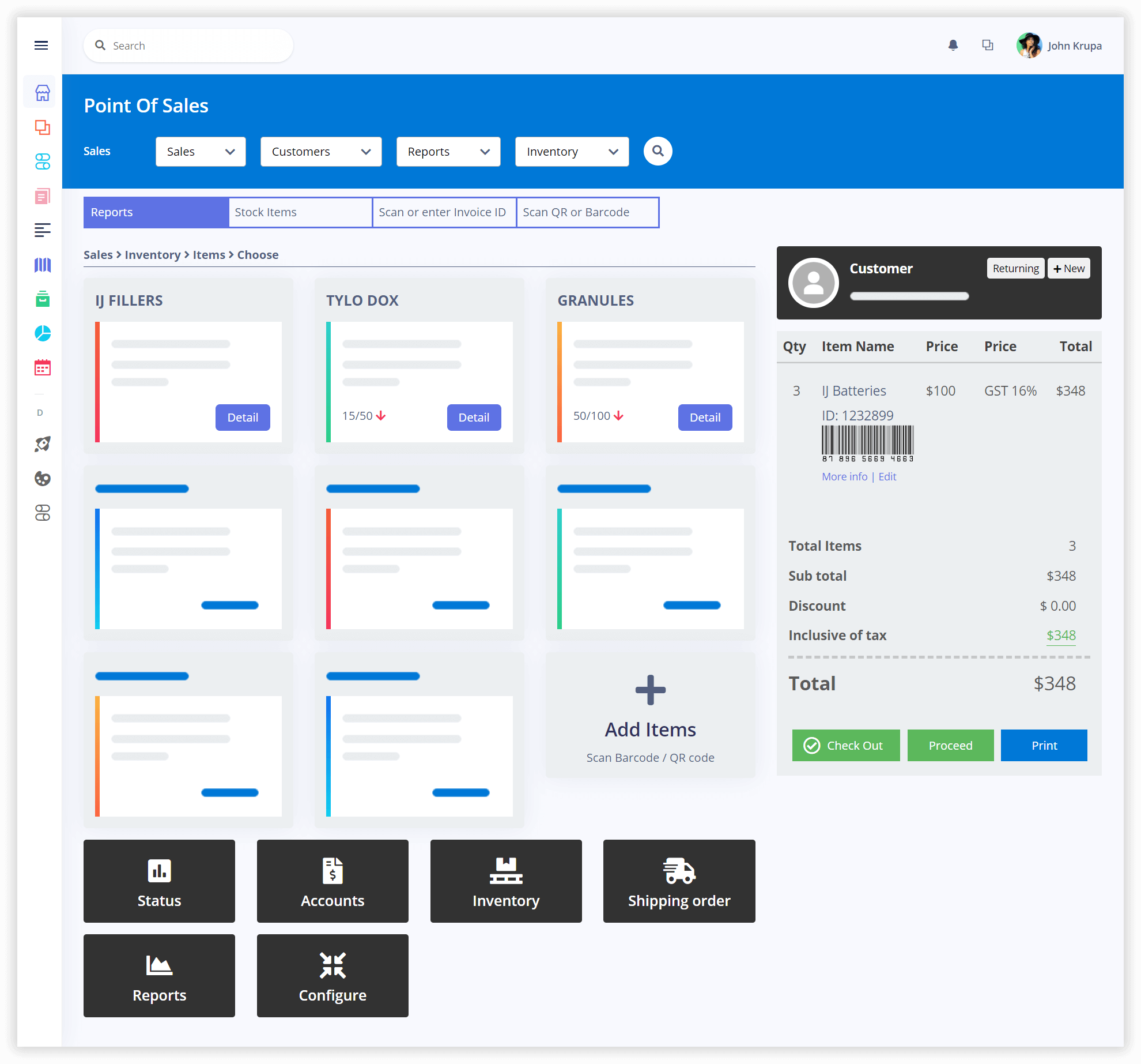 GLUON Point of Sales Module