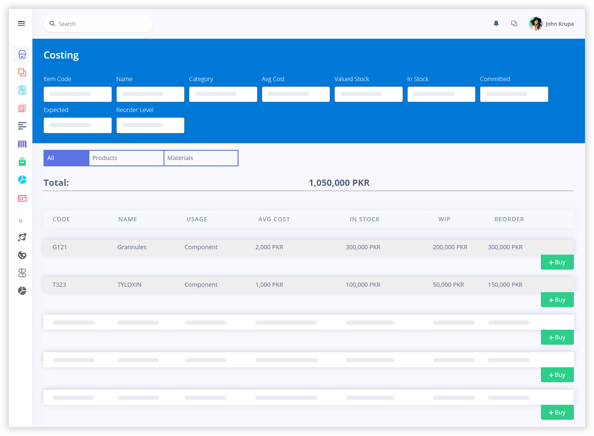 Gluon Manufacturing App