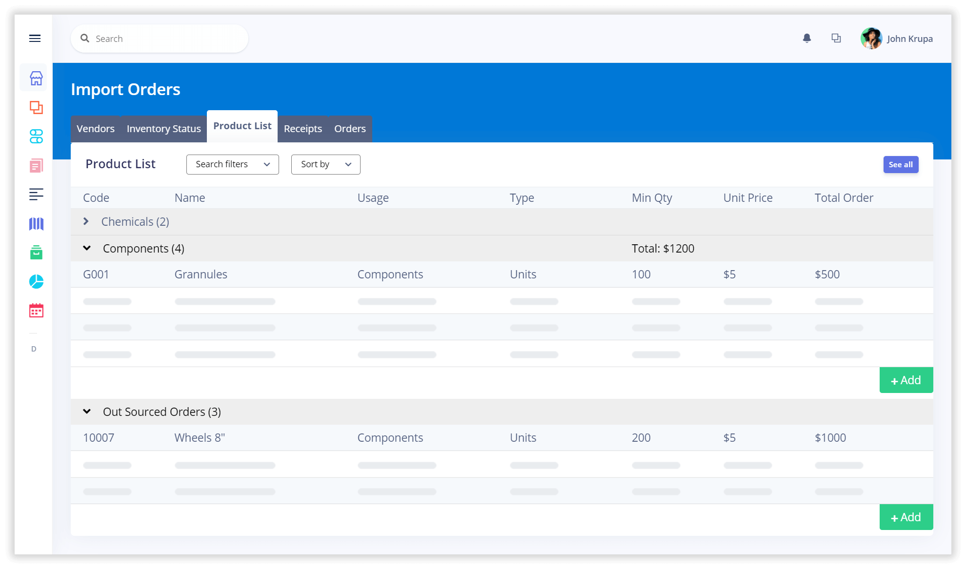 GLUON Imports App Features