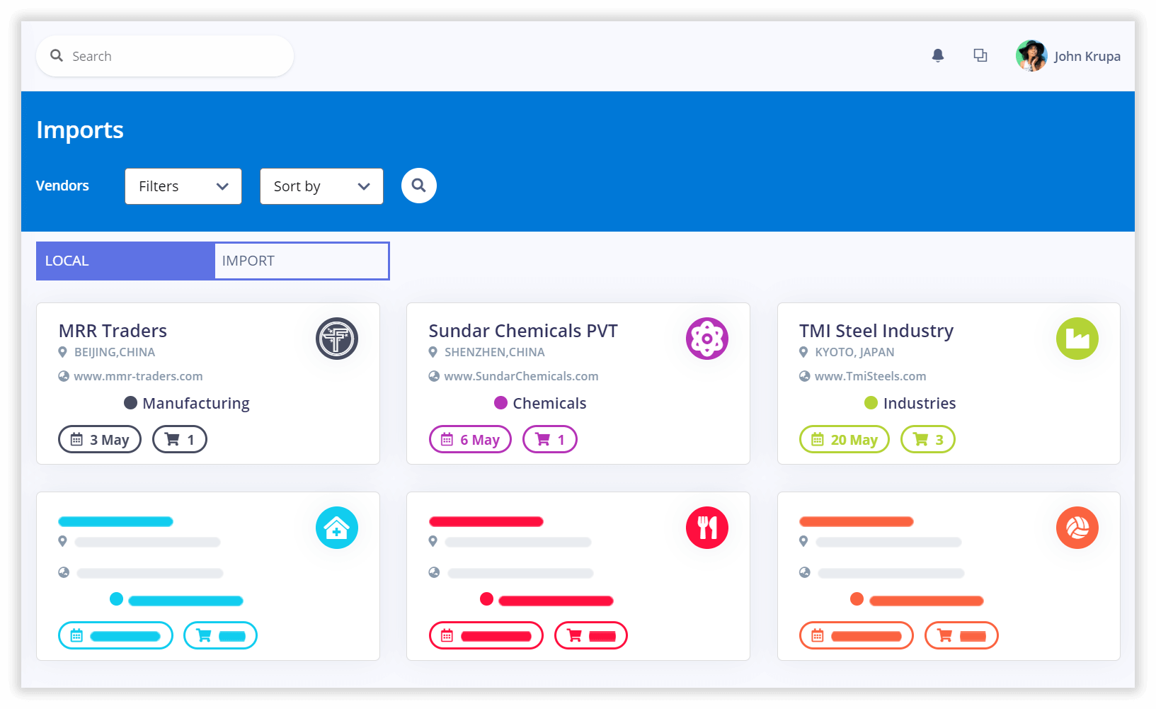 GLUON Imports App Features